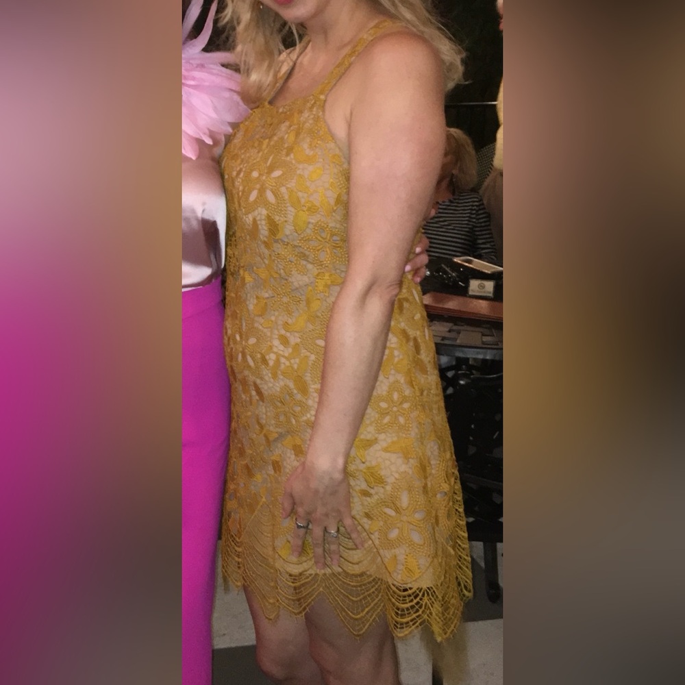 Large Gold Lace Dress